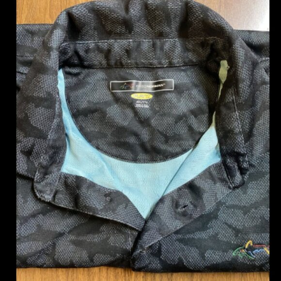 Greg Norman Play Dry Short Sleeve Golf Polo Gray Shark Print - 2XL - Picture 3 of 4